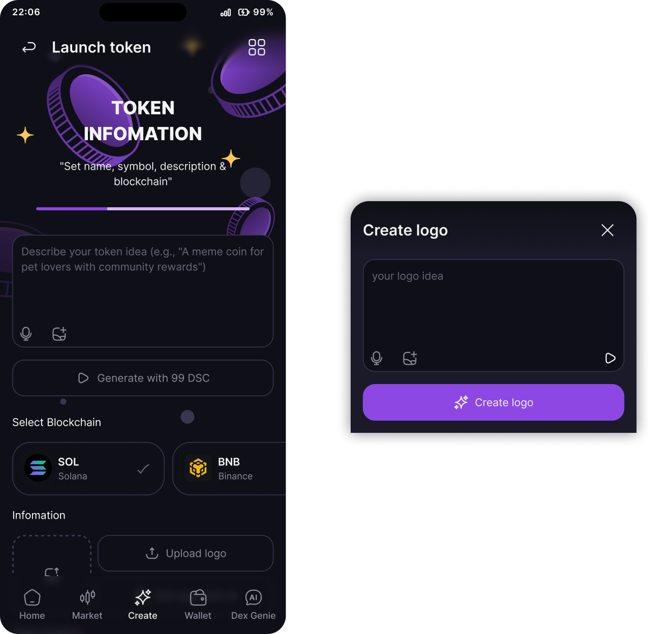 Launch Token Feature